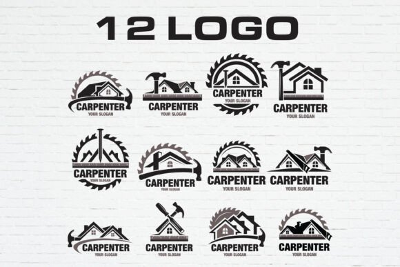 12 Carpenter Logo Bundle: Bold Branding for Woodworkers