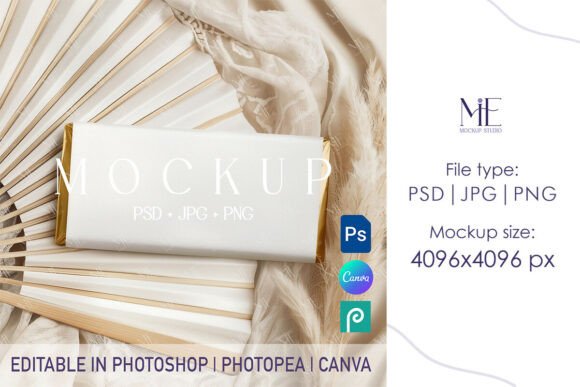 Chocolate Bar Wrapper Mockup PSD Canva Guide