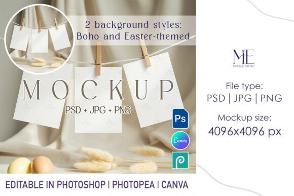 Easter Banner Card Mockup for Boho Weddings