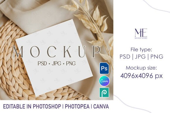 Elevate Designs with Boho Square Card Mockups