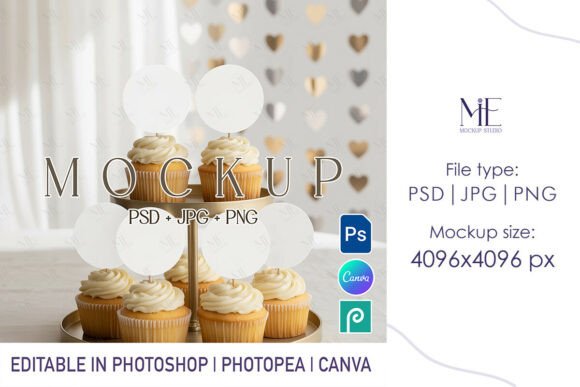 Elevate Your Bakery Brand with Professional Circle Cake Topper Mockups