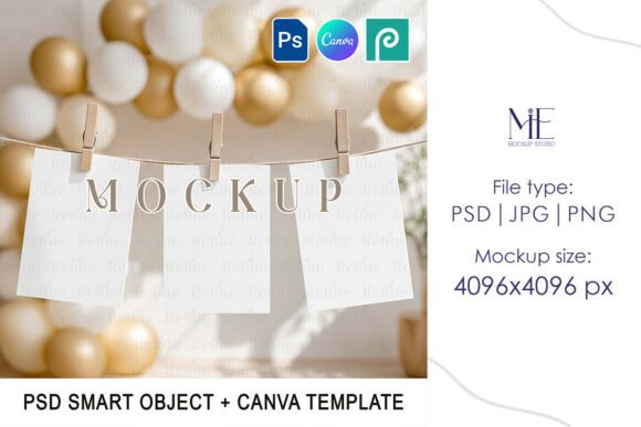 Elevate Your Event Designs with a Professional Bunting Banner Mockup Birthday Party Template
