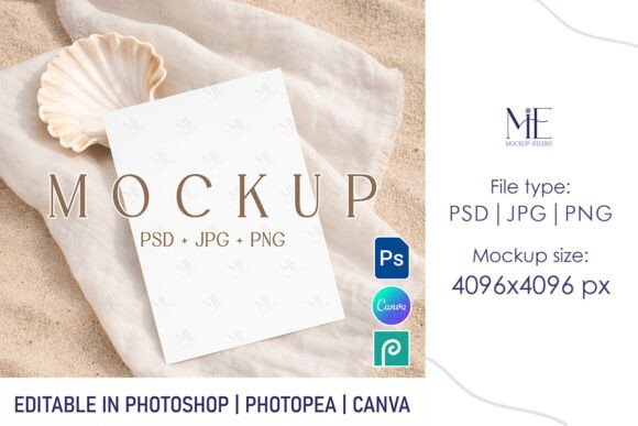 Elevating Your Brand with a Summer 5x7 Card Mockup and Beach Invitation Design