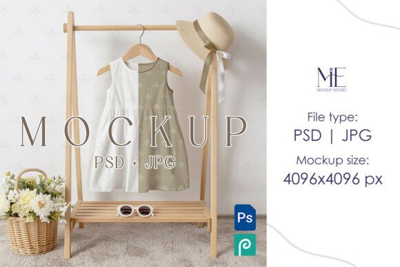 Girl Summer Dress Mockup Kids Clothing