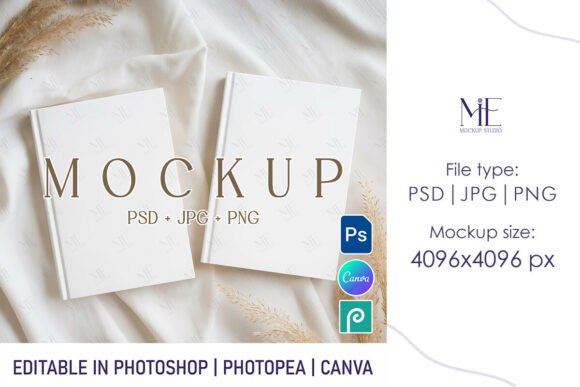 Hardcover Journal Mockup Set Front Back Guide