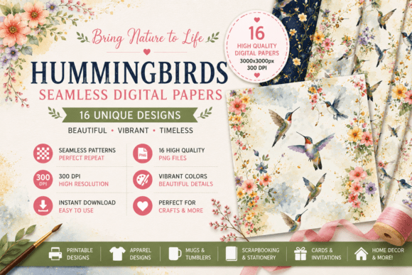 Unleashing Creativity with Hummingbirds Digital Patterns
